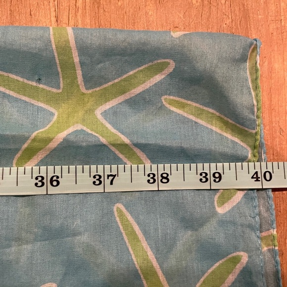 Designed in Caribbean Turquoise Sea Star Pareo bikini cover Shawl Scarf wrap OS - Picture 9 of 9